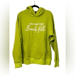 Hotel Homme Femme Beverly Hills Streetwear Neon Green Hoodie sweater Size medium